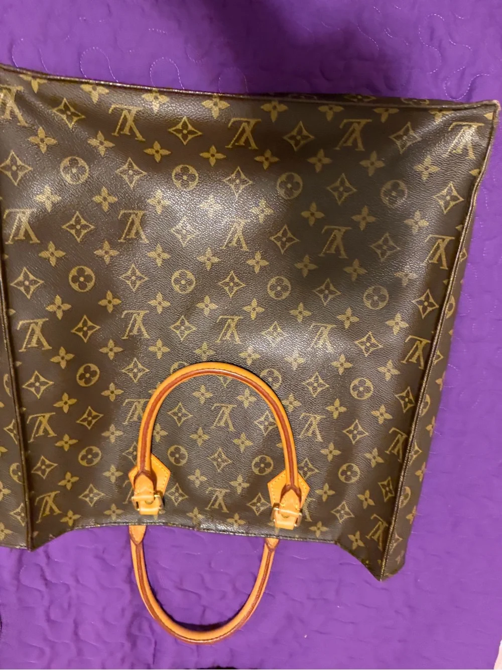 Louis Vuitton Monogram Canvas Tote with Vachetta Leather Handles